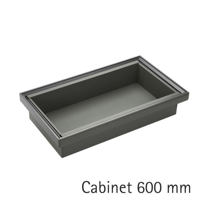 Storage Basket 600 G Leather Storage Basket 600 mm , Grey Finish