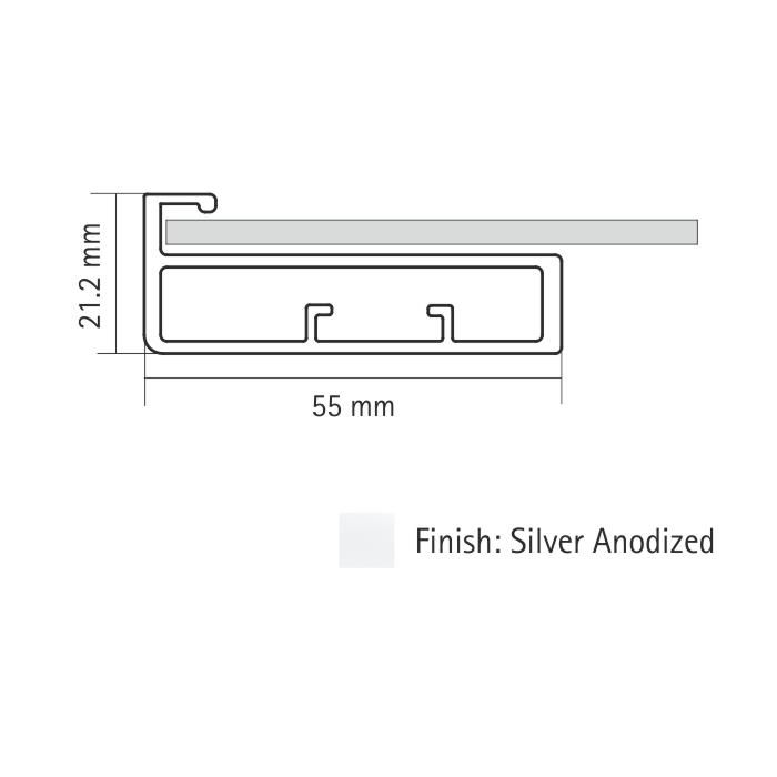 55 mm Straight  Frame Profile 3000 mm - ALUPROF 55 STR SA  SEAL STRIP