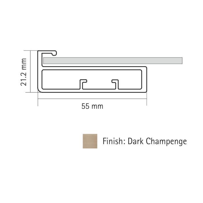 Alu Profile 55MM Straight 3 Mtr - DCH