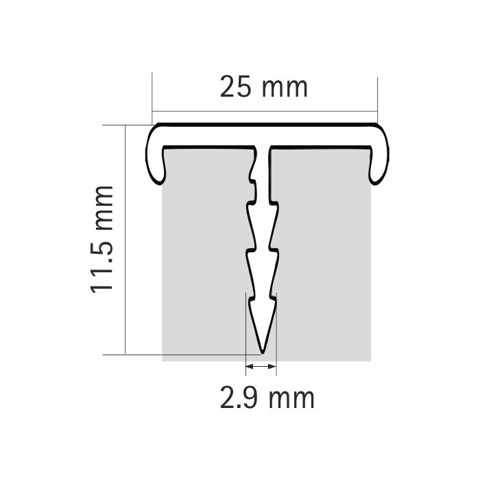 Alu Prof 25 MM Edge Profile 3000 MM SA