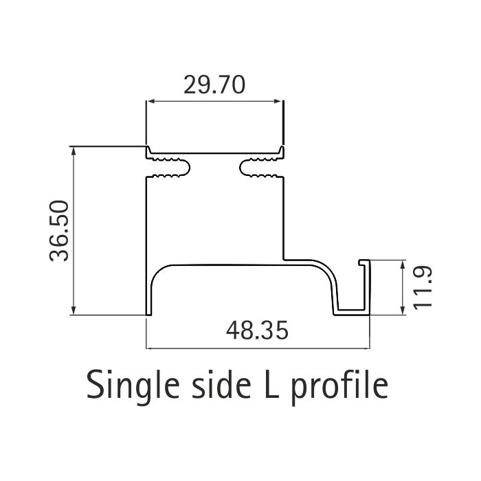 Vertical Gola Profile Gola profile (Vertical  application)BL - Type L