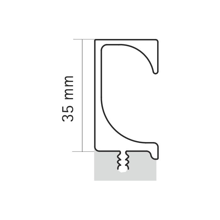 Profile  height 40 mm &  Length 3000 mm - Handle Eslinga (G Profile)  3000MM  BLACK