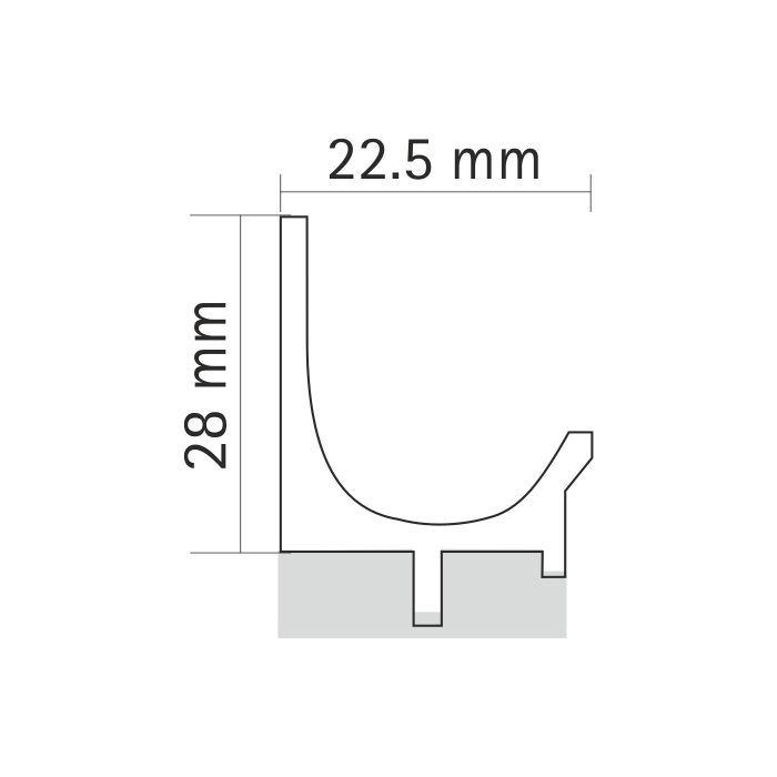 Profile Handles Profile height 28 mm & Length 3000  mm BL
