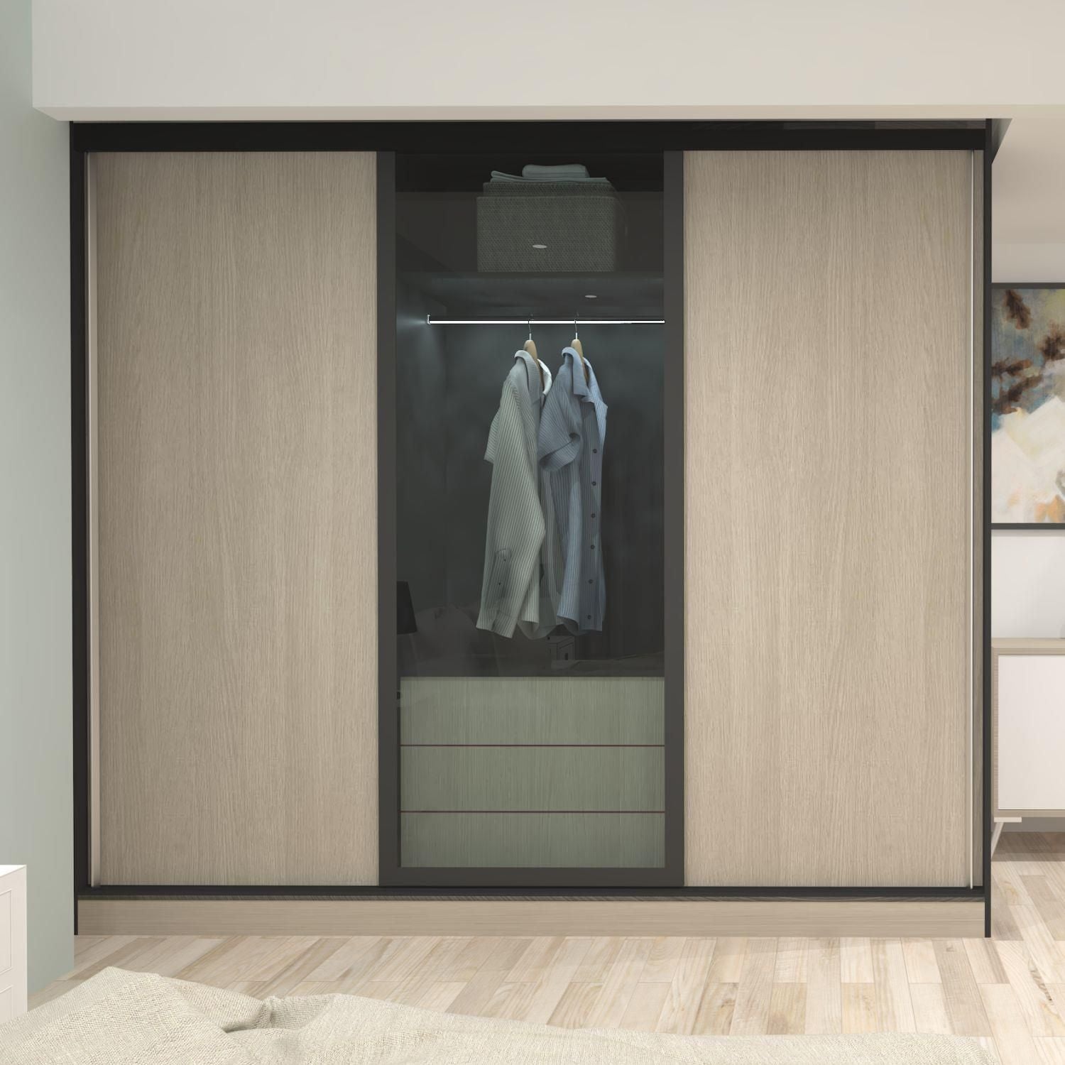 SlideLine 16: 2 Door for Wooden doors with 3 m  screw on track -Weight 60 kg per door; thickness 16 24 mm